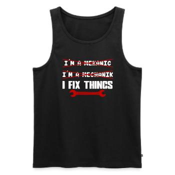 Mechanic Mechanic I Fix Things - Men's Premium Organic Tank Top - black - Front - Michal (187cm)