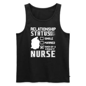 Nurse Nurse Relationship Status - Men's Premium Organic Tank Top - black - Front - AI Model Male 178 light (178cm)
