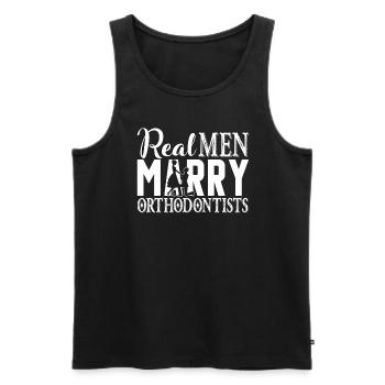 Orthodontist Real Men Marry Orthodontist - Men's Premium Organic Tank Top - black - Front - AI Model Male 178 light (178cm)