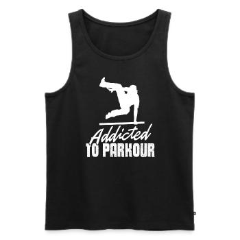 Parkour Addicted To Parkour - Men's Premium Organic Tank Top - black - Front - Michal (187cm)