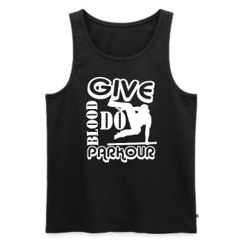 Parkour Give Blood Do Parkour - Men's Premium Organic Tank Top - black - Front - Michal (187cm)