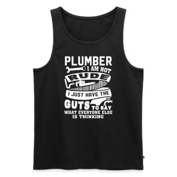 Plumber Plumber I Am Not Rude - Men's Premium Organic Tank Top - black - Front - Michal (187cm)