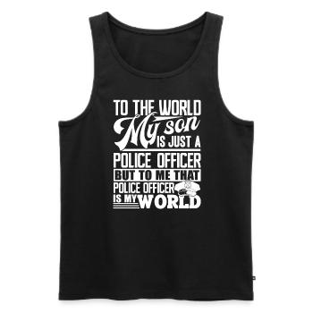 Police Officer Police Officer Is My World - Men's Premium Organic Tank Top - black - Front - Michal (187cm)