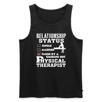 Physical Therapist Relationship Status - Men's Premium Organic Tank Top - black - Front - AI Model Male 178 light (178cm)