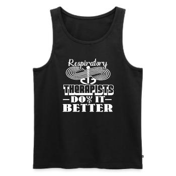 Respiratory Therapists Do It Better - Men's Premium Organic Tank Top - black - Front - AI Model Male 178 light (178cm)