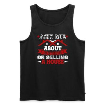 Real Estate Real Estate Selling Buying House - Men's Premium Organic Tank Top - black - Front - Michal (187cm)