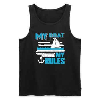 Sailor Sailor My Boat My Rules - Men's Premium Organic Tank Top - black - Front - Michal (187cm)