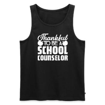 School Counselor Thankful To Be A School Counselor - Men's Premium Organic Tank Top - black - Front - AI Model Male 178 light (178cm)