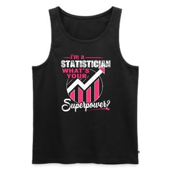 Statistician Statistician Superpower - Men's Premium Organic Tank Top - black - Front - Michal (187cm)