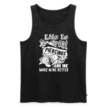 Tattoo Artist Tattoo Artist Piercings And Ink - Men's Premium Organic Tank Top - black - Front - Michal (187cm)