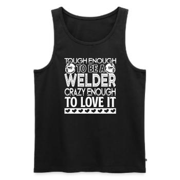 Welder Tough Enough To Be A Welder - Men's Premium Organic Tank Top - black - Front - AI Model Male 178 light (178cm)