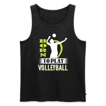 Volleyball Born To Play Volleyball - Men's Premium Organic Tank Top - black - Front - Michal (187cm)