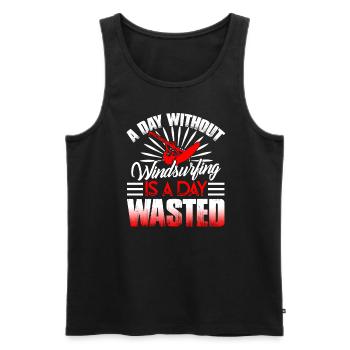 Windsurfing A Day Without Windsurfing - Men's Premium Organic Tank Top - black - Front - AI Model Male 178 light (178cm)