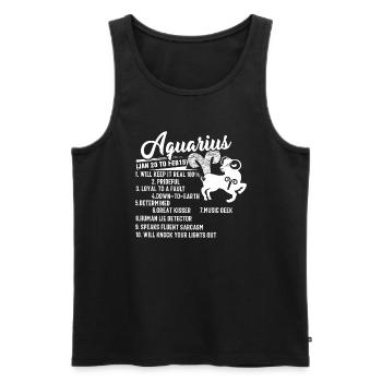 Aquarius Things About Aquarius Zodiac - Men's Premium Organic Tank Top - black - Front - Michal (187cm)