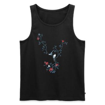Birds And Magnolia II - Men's Premium Organic Tank Top - black - Front - AI Model Male 178 light (178cm)