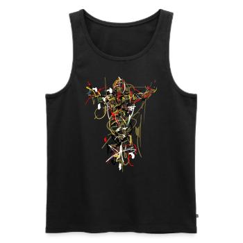 abstrait - Débardeur bio Premium Homme - noir - Devant - Michal (187cm)