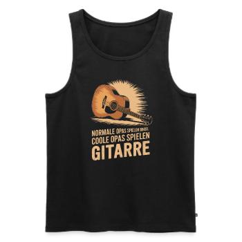 Coole Opas spielen Gitarre, Gitarrist - Männer Premium Bio Tank Top - Schwarz - Vorne - Michal (187cm)