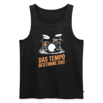 Schlagzeug Schlagzeuger Drummer Schlagzeugspieler - Männer Premium Bio Tank Top - Schwarz - Vorne - Michal (187cm)