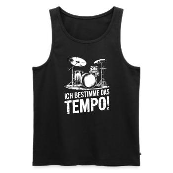 Schlagzeug Drummer Schlagzeuger Schlagzeugspieler - Männer Premium Bio Tank Top - Schwarz - Vorne - Michal (187cm)