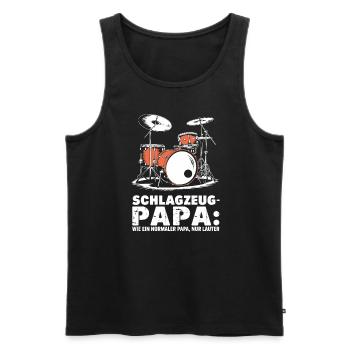 Schlagzeug Papa Schlagzeuger Schlagzeugspieler - Männer Premium Bio Tank Top - Schwarz - Vorne - Michal (187cm)