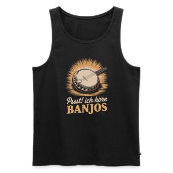 Bluegrass Banjo Spieler Musik Saiteninstrument - Männer Premium Bio Tank Top - Schwarz - Vorne - Michal (187cm)