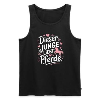 Reiten Reiterin Pferde Jungen Pferdeliebhaber - Männer Premium Bio Tank Top - Schwarz - Vorne - AI Model Male 178 light (178cm)