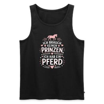 Reiterin Pferde Mädchen Reiten Pferdeliebhaber - Männer Premium Bio Tank Top - Schwarz - Vorne - Michal (187cm)
