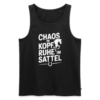 Pferdeliebhaber Pferde Mädchen Reiten Reiterin - Männer Premium Bio Tank Top - Schwarz - Vorne - Michal (187cm)