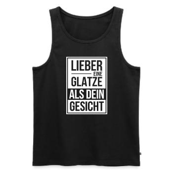 Frisur Glatze Haarausfall, Glatzenträger - Männer Premium Bio Tank Top - Schwarz - Vorne - AI Model Male 178 light (178cm)