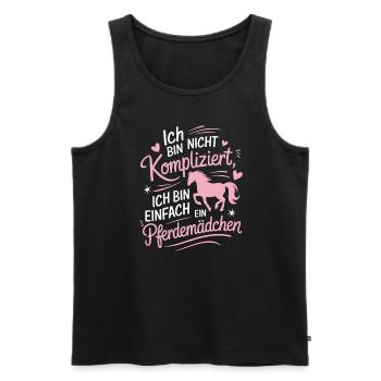 Pferdeliebhaber Reiten Pferde Mädchen Reiterin - Männer Premium Bio Tank Top - Schwarz - Vorne - Michal (187cm)