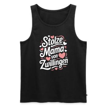 Zwillingsmama Zwillings Mutter Mama von Zwillingen - Männer Premium Bio Tank Top - Schwarz - Vorne - Michal (187cm)