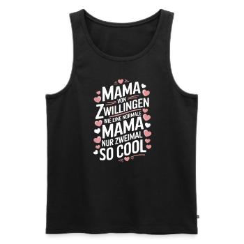 Zwillingsmama Zwillings Mutter Mama von Zwillingen - Männer Premium Bio Tank Top - Schwarz - Vorne - Michal (187cm)