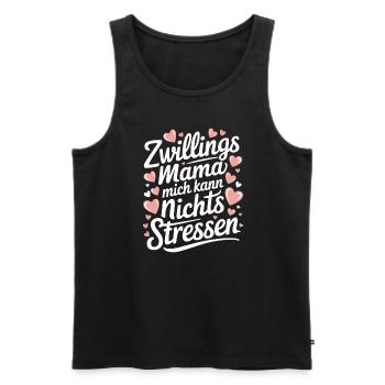 Zwillingsmama Mama von Zwillingen Zwillings Mutter - Männer Premium Bio Tank Top - Schwarz - Vorne - Michal (187cm)