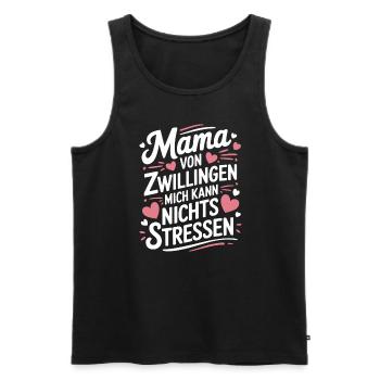 Zwillingsmama Mama von Zwillingen Zwillings Mutter - Männer Premium Bio Tank Top - Schwarz - Vorne - Michal (187cm)