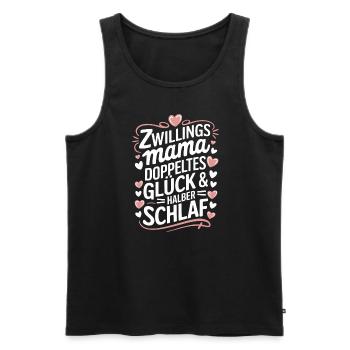Zwillingsmutter Twin Mom Mama von Zwillingen - Männer Premium Bio Tank Top - Schwarz - Vorne - Michal (187cm)