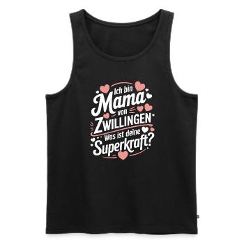 Zwillingsmama Zwillings Mutter, Mama von Zwillinge - Männer Premium Bio Tank Top - Schwarz - Vorne - Michal (187cm)
