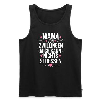 Zwillingsmama Mama von Zwillingen Zwillings Mutter - Männer Premium Bio Tank Top - Schwarz - Vorne - Michal (187cm)
