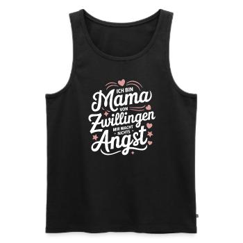 Zwillingsmama Zwillings Mutter Mama von Zwillingen - Männer Premium Bio Tank Top - Schwarz - Vorne - Michal (187cm)