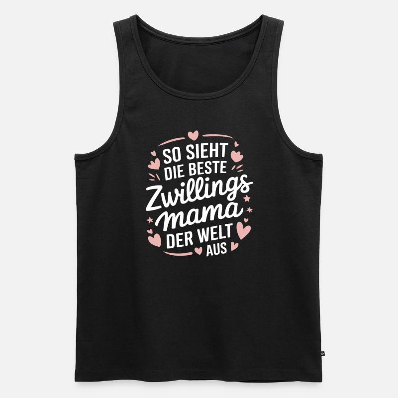 Zwillingsmama - Männer Premium Bio Tank Top - Schwarz