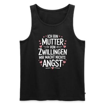Zwillingsmama Zwillings Mutter Mama von Zwillingen - Männer Premium Bio Tank Top - Schwarz - Vorne - Michal (187cm)