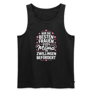 Zwillingsmama Zwillings Mutter, Mama von Zwillinge - Männer Premium Bio Tank Top - Schwarz - Vorne - Michal (187cm)