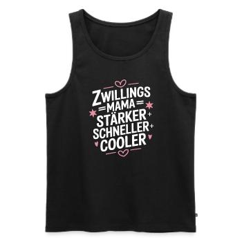Zwillings Mutter Zwillingsmama Zwillinge Mama - Männer Premium Bio Tank Top - Schwarz - Vorne - Michal (187cm)