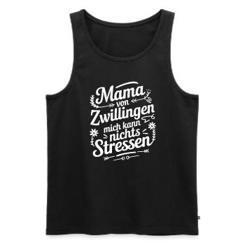 Zwillingsmama Mama von Zwillingen Zwillings Mutter - Männer Premium Bio Tank Top - Schwarz - Vorne - Michal (187cm)