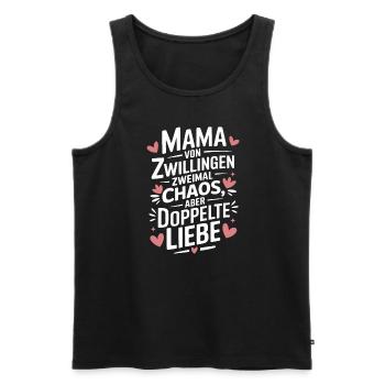 Mama von Zwillingen Zwillings Mutter Zwillingsmama - Männer Premium Bio Tank Top - Schwarz - Vorne - Michal (187cm)