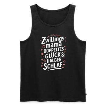 Zwillingsmutter Twin Mom Mama von Zwillingen - Männer Premium Bio Tank Top - Schwarz - Vorne - Michal (187cm)