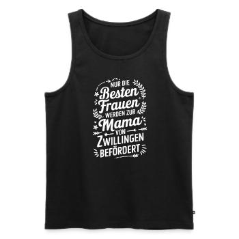 Zwillingsmama Zwillings Mutter, Mama von Zwillinge - Männer Premium Bio Tank Top - Schwarz - Vorne - Michal (187cm)