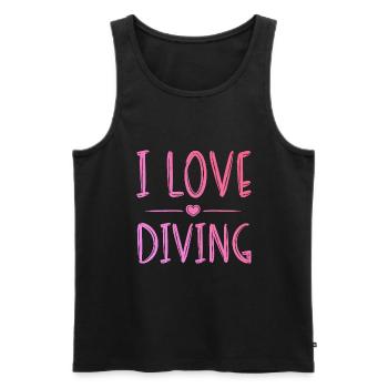 I love diving - Men's Premium Organic Tank Top - black - Front - AI Model Male 178 light (178cm)
