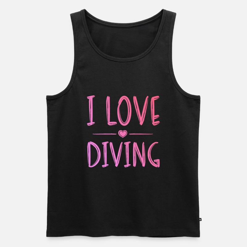 Ich liebe Tauchen - Männer Premium Bio Tank Top - Schwarz