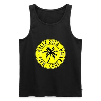Malle 2023 - Men's Premium Organic Tank Top - black - Front - Michal (187cm)