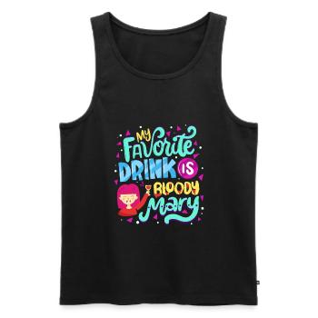 My Favorite Drink Is Bloody - Men's Premium Organic Tank Top - black - Front - AI Model Male 178 light (178cm)